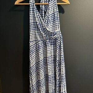 Boden Blue Polka Dot Halter Dress